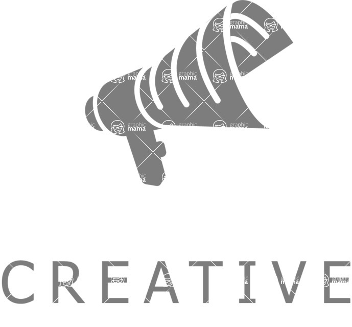 Business Logo Templates - vector graphics in a pack from GraphicMama - Vector Loudspeaker Logo Design - Black and White